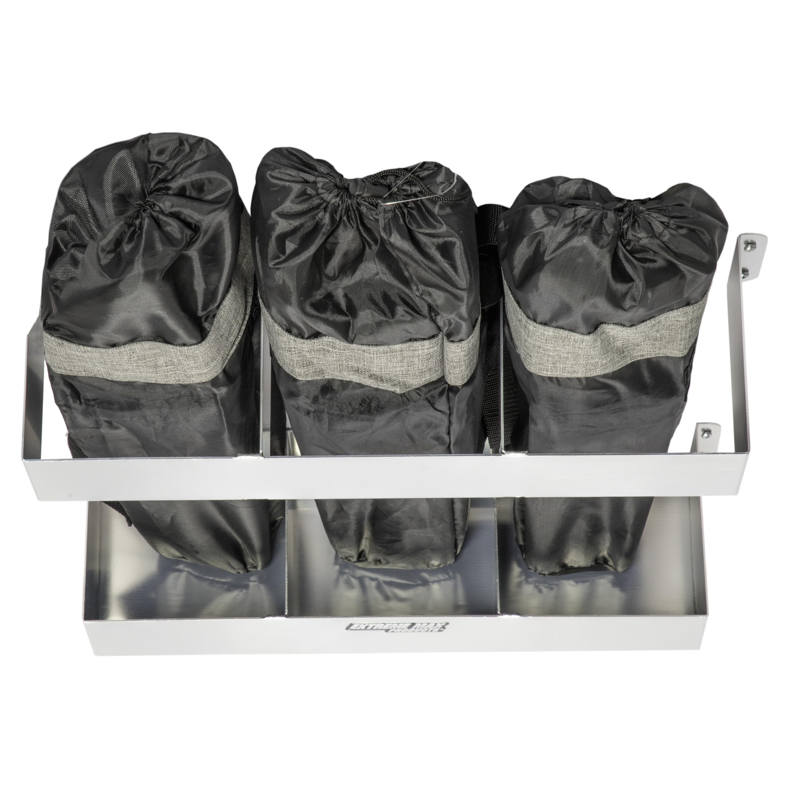 Extreme Max 5001.6302 Collapsible Chair Holder for Enclosed Race Trailer, Shop, Garage, Storage - Silver