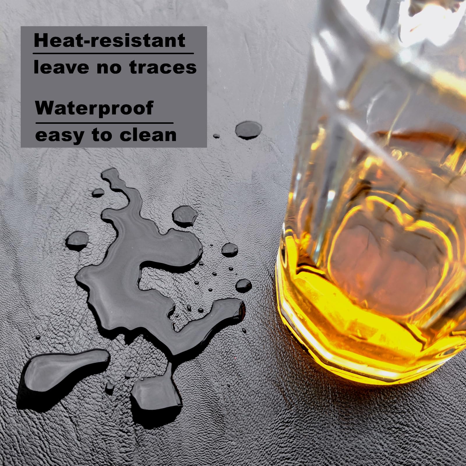 QAVOL 20 x 20 inches High-end Luxury Leather Round Oversized Service Tray, Ottoman & Coffee Tray for Family Dinner, Out-of-House Picnic, Party Essential (20 inch Black)