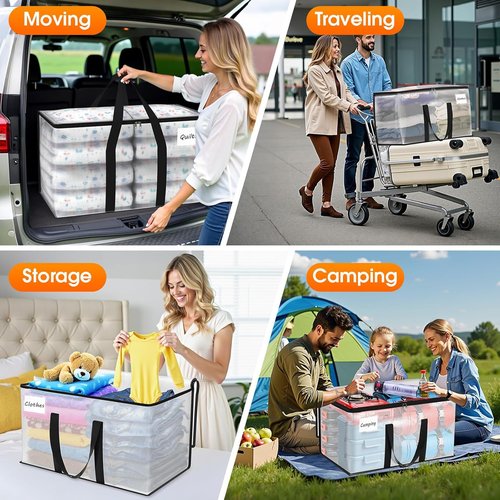 Fab Totes Moving Bags - Extra Heavy Duty Oversized Storage Solution with Reinforced Handles & Double Zippers | Ideal for Dorm Room Essentials