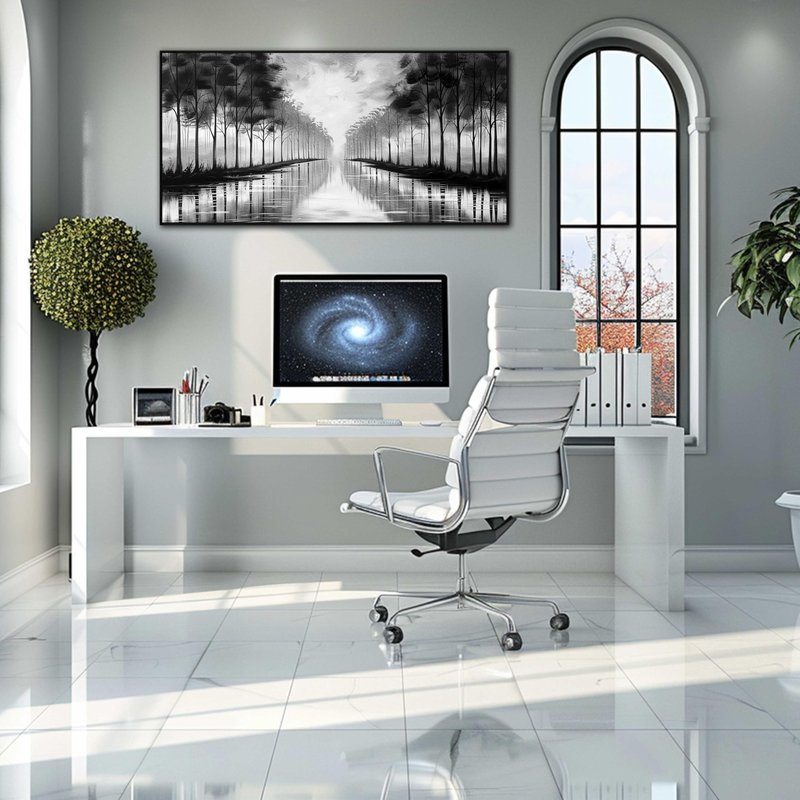 Black and White Flower Canvas Wall Art With Black Wood Frames Large Modern Canvas Prints Framed Wall Art for Living Room Bedroom Home Office Size 20x40