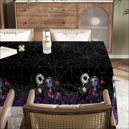 Yarcooly Halloween Tablecloth Rectangle Table Cover Gothic Decor Waterproof Halloween Decorations for Home Party