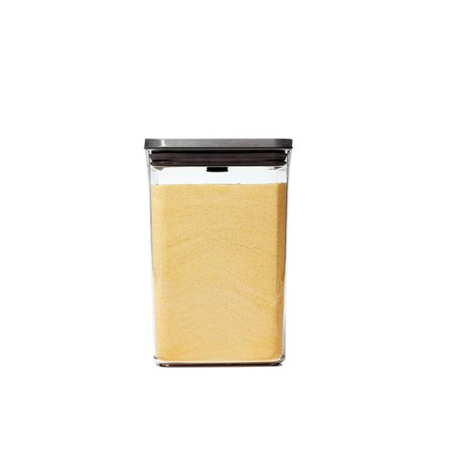 OXO Steel POP Container Big Medium Square - 4.4 Qt for Flour, Sugar and More,Grey