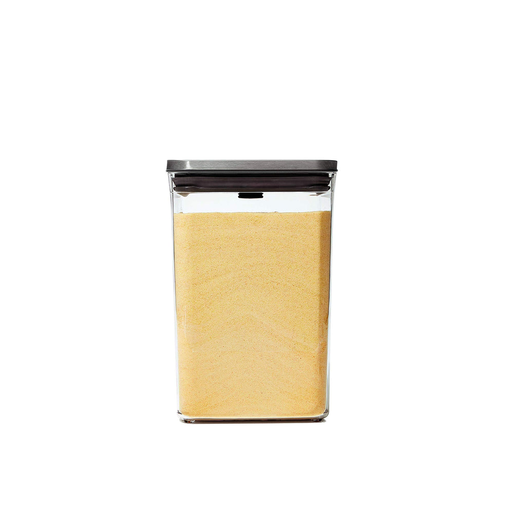 OXO Steel POP Container Big Medium Square - 4.4 Qt for Flour, Sugar and More,Grey