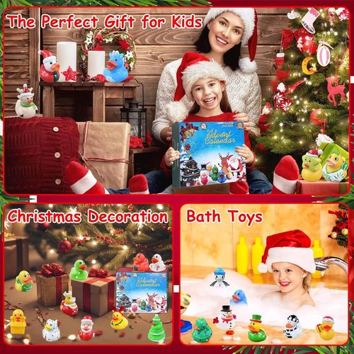 2025 Advent Calendar Rubber Ducks - 24 Days of Fun Christmas Countdown for Kids | Perfect Party Favors