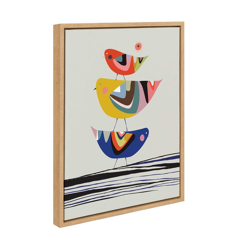 Kate and Laurel Sylvie The Family Tree Framed Canvas Wall Art By Rachel Lee, 18x24 Natural