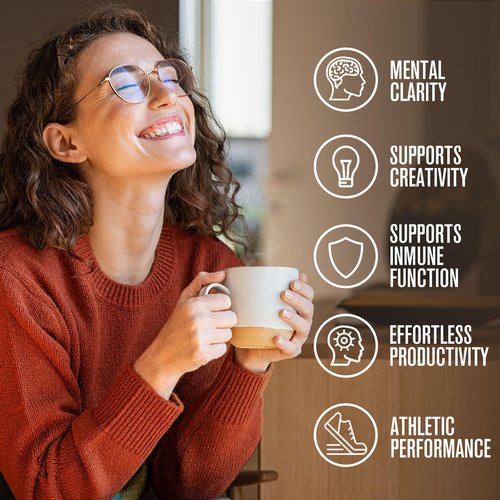 ShroomDNA Mushroom Coffee Blend with Chaga & Lion's Mane | Instant Focus + Clarity All Day | Organic + Vegan + Gluten Free | No Added Sugar | 20 Count