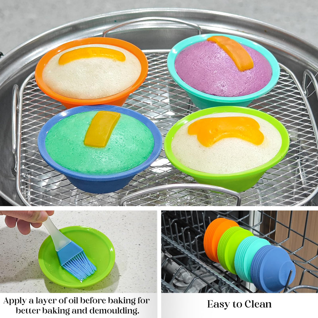 Webake 24 Pcs Silicone Puto Molder Filipino Medium-Size, 2.75" Reusable Puto Baking Cup for Steamer, BPA-Free and Non-Stick, Plastic Replacement Baking Cup, Great for Bite-Size Muffin, Tart Baking