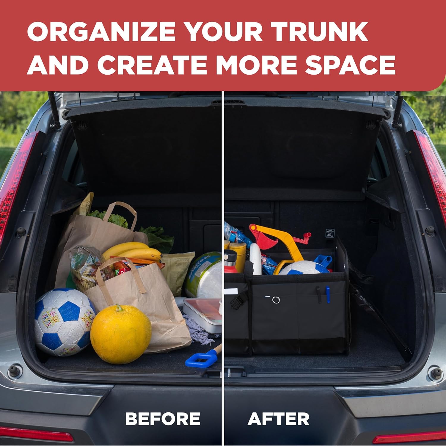 TRUNKCRATEPRO Car Trunk Organizer - Premium Adjustable Multi-Compartment Design | Large Black with Non-Slip Bottom