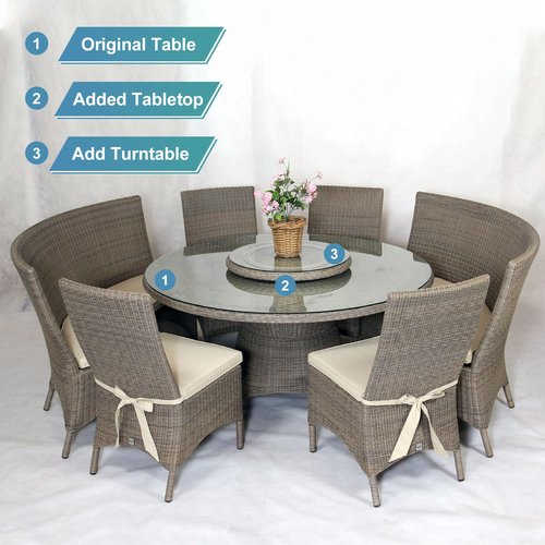 MECCANIXITY Aluminum Lazy Susan 18 Inch Muffler Turntable Ring Large Bearing Metal Rotating Turntable Bearings Swivel Plate Hardware for Round Dining-Table Showcase Display Stand Silver