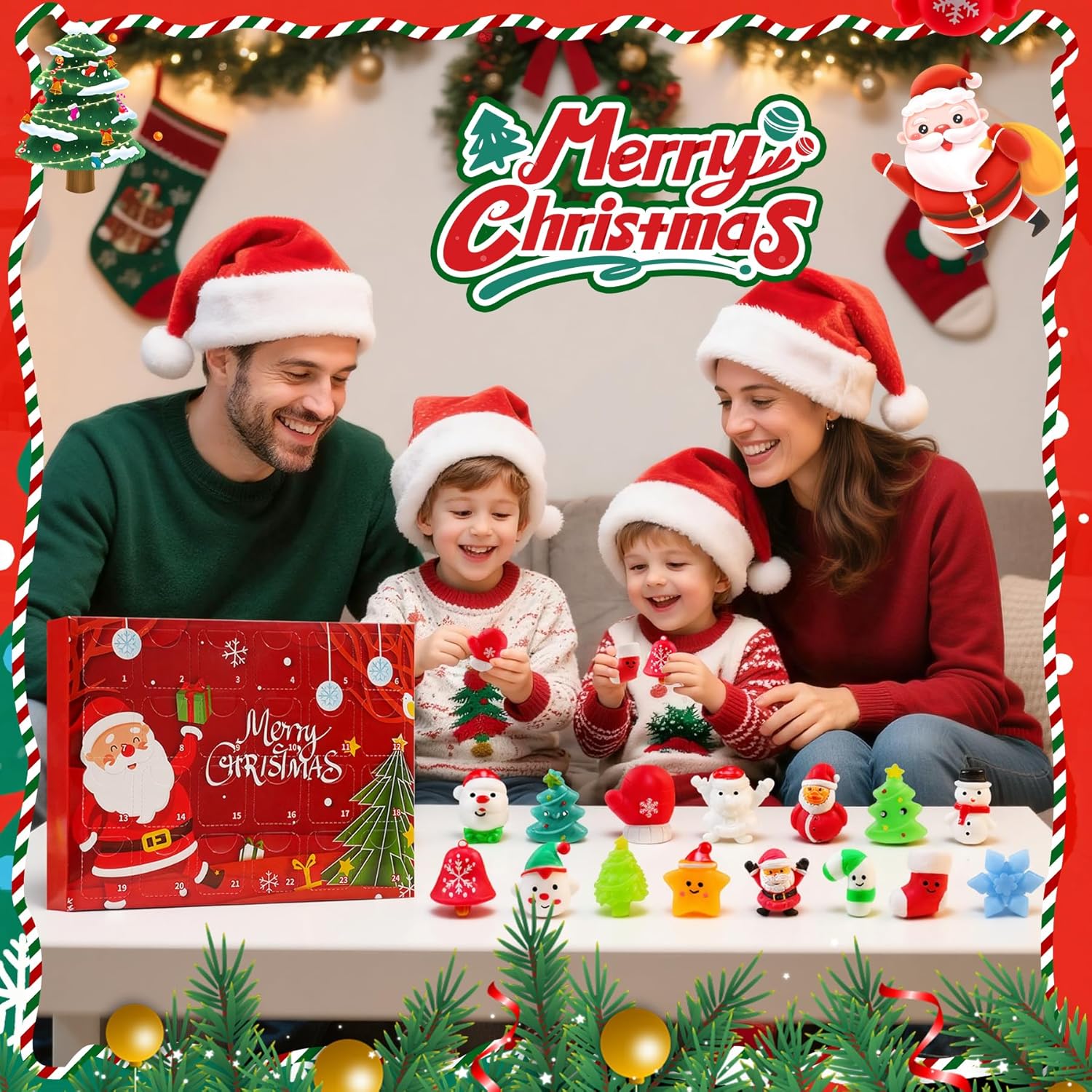 Skiennix Christmas Squishy Advent Calendar 2026 - 24 Mini Mochi Toys for Kids & Teens