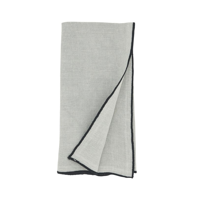 Saro Lifestyle Stonewashed Stitch Border Table Napkins (Set of 4), Blue-Grey, 20"