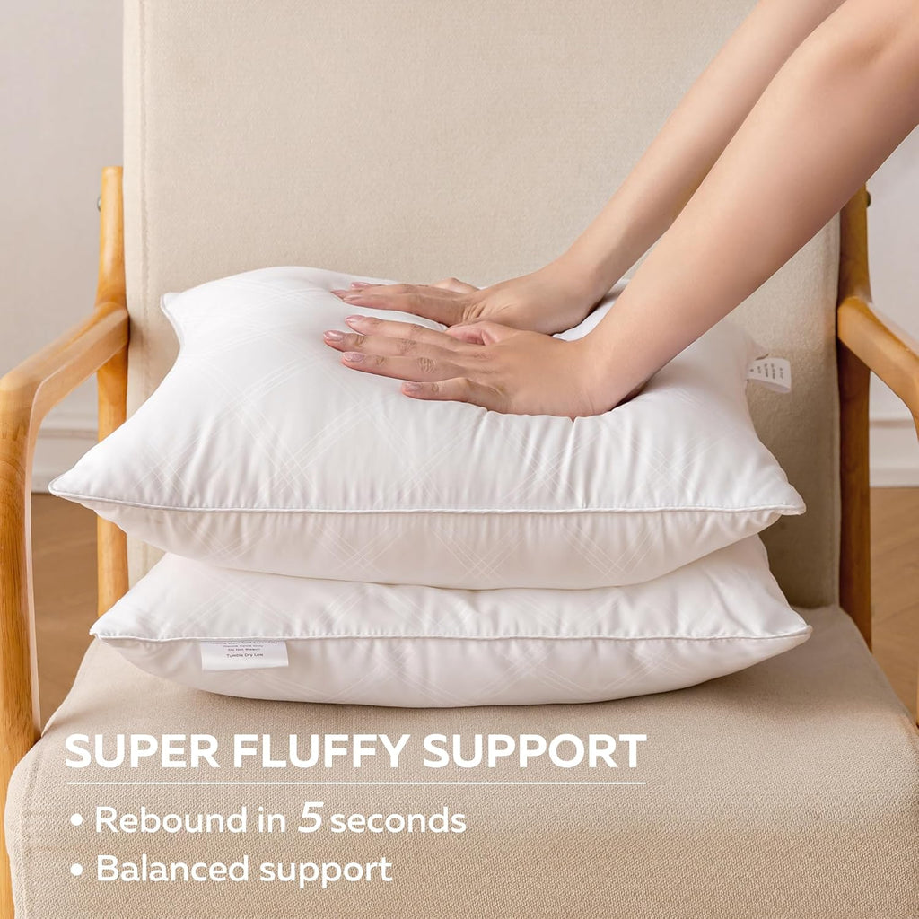 Oubonun Throw Pillow Inserts - Soft & Fluffy 18x18 Inches Cushion Stuffers | Pack of 2 for Sofa & Bed
