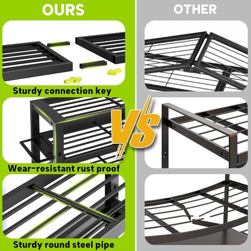 Large Power Tool Organizer by Heavy Duty Metal - Wall Mount with Charging Station & 8 Outlet Power Strip | Holds 420lbs
