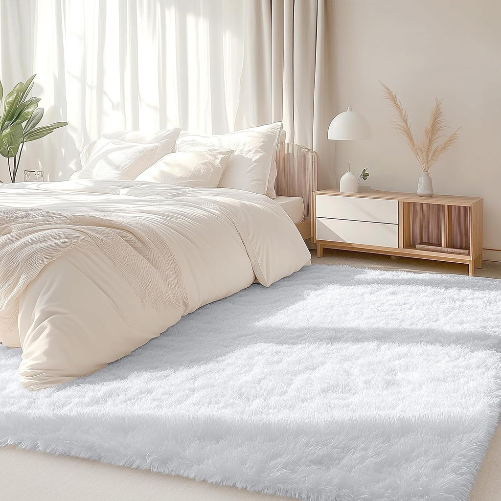 OLANLY Area Rug - Soft Fluffy Shaggy Design | Machine Washable | 5x5 Feet | Ideal for Living Room, Bedroom, Nursery