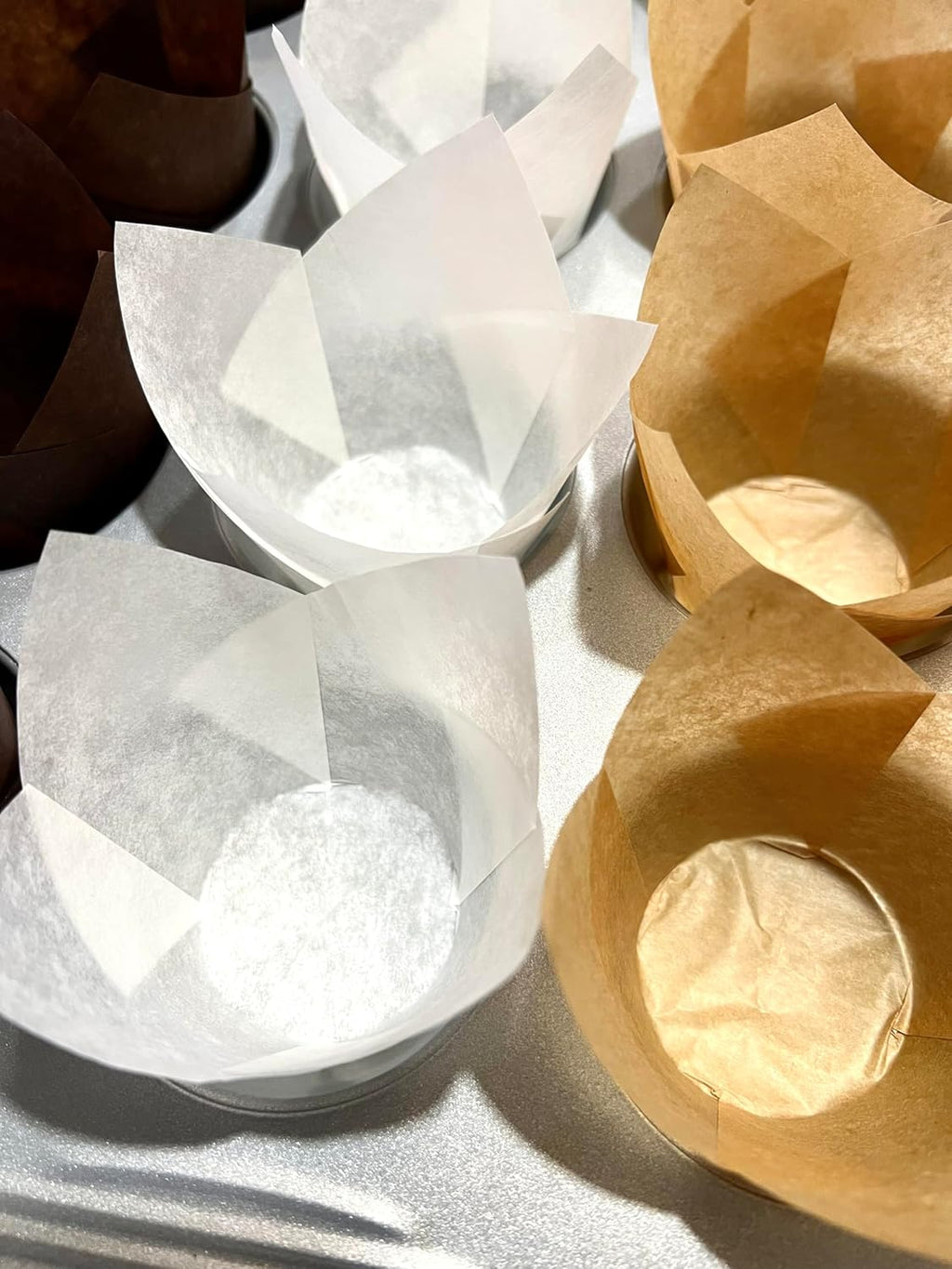 Nordic 150-Pack Brown Tulip Muffin Liners - Odorless, Non-Toxic, Grease-Resistant Cupcake Wrappers for All Occasions | Perfect for Weddings, Birthdays, Showers