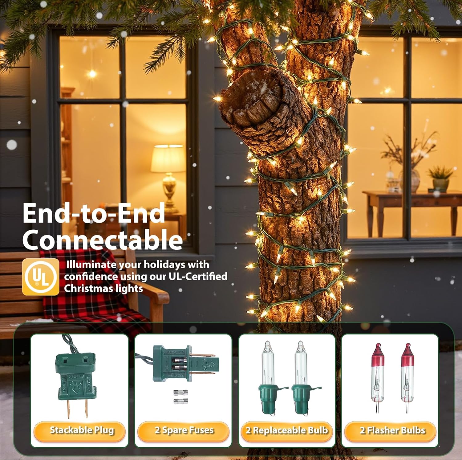 Skiennix 50-Count Warm White Christmas Lights - 13FT Mini String Lights for Indoor & Outdoor Decor