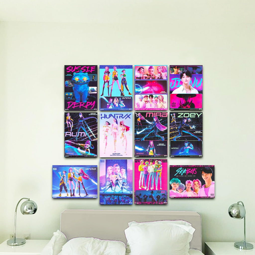Netflix Kpop Demon Hunters Poster Book - 12 Stunning Posters & Decals for Kids' Room Decor | Perfect for Boys & Girls