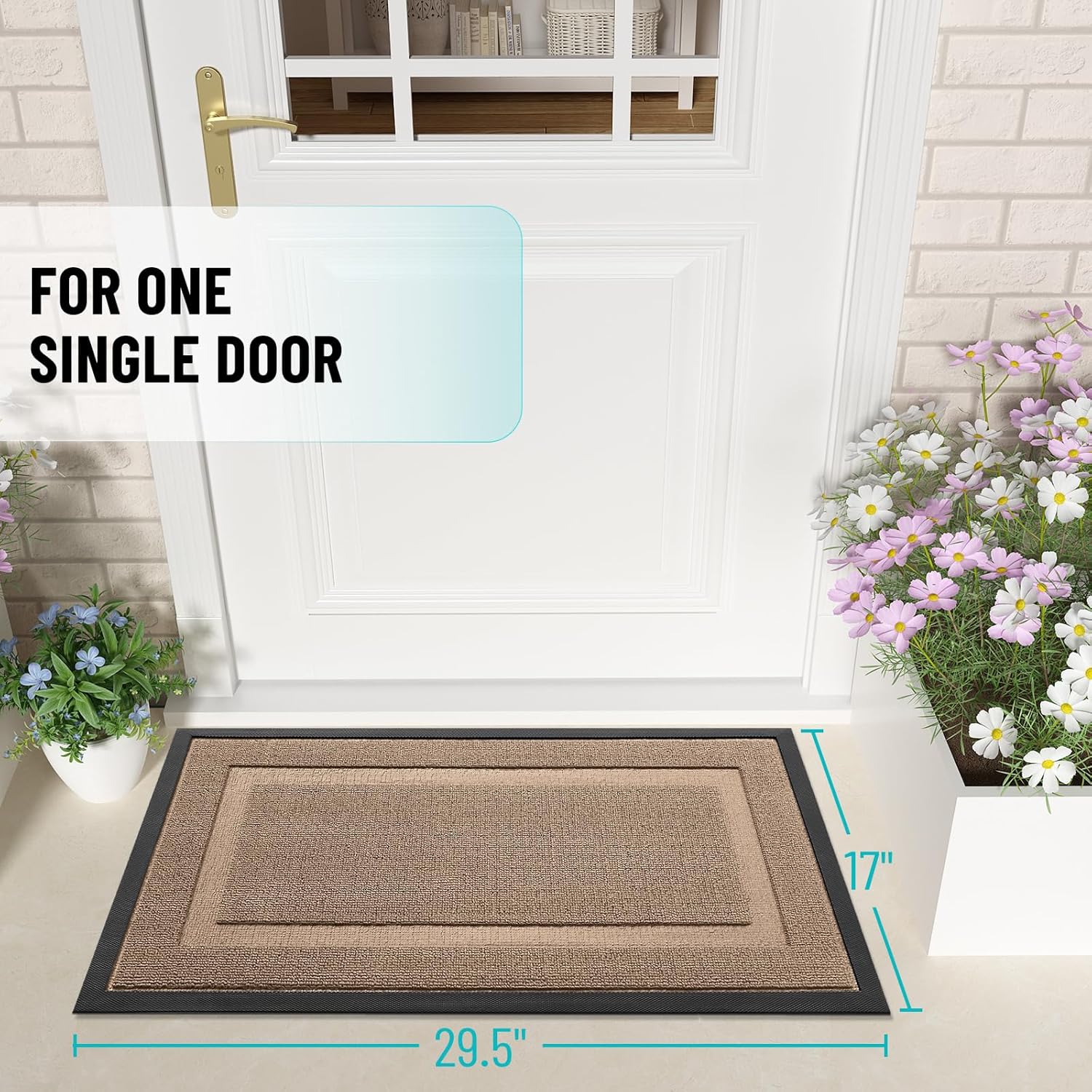 OLANLY Waterproof Front Door Mat - All-Season Indoor/Outdoor Doormat, Easy Clean, 47x32, Mocha
