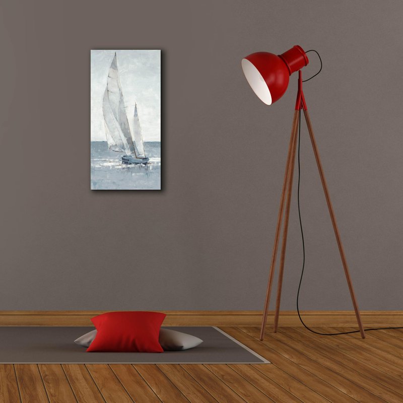 Epic Graffiti "Grey Seas I by Ethan Harper, Canvas Wall Art, 12"x24"