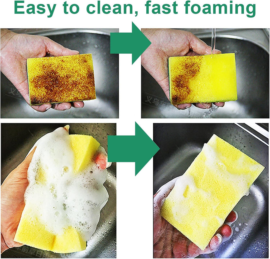 Regine Switzerland Kitchen Cleaning Sponges - 36-Pack Odor-Free Non-Scratch Dishwashing Pads