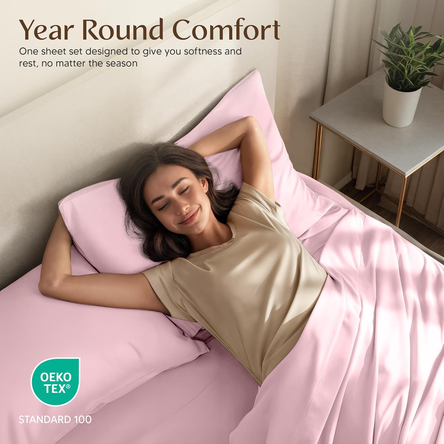 Utopia Bedding King Size Sheet Set - Soft, Breathable Microfiber | 4-Piece in Crystal Pink