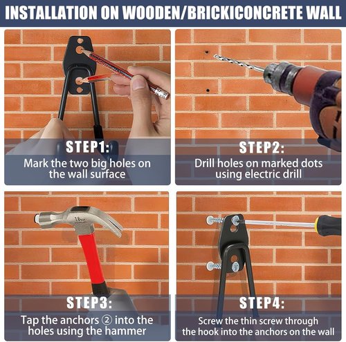 KOFANI Heavy-Duty Garage Hooks - 12 Pack Anti-Slip Coating for Bikes, Ladders & Garden Tools