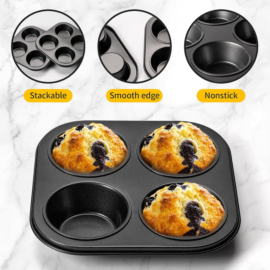 Yomvzake Air Fryer Muffin Pan - Nonstick 2-Pack Cupcake Molds for Toaster Oven | Perfect for Baking