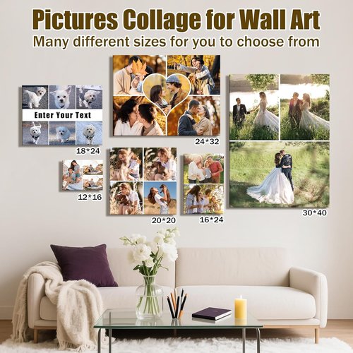 Collage Canvas Prints - Custom 4-Image Wall Art | Personalized Gifts for Weddings, Babies, Pets