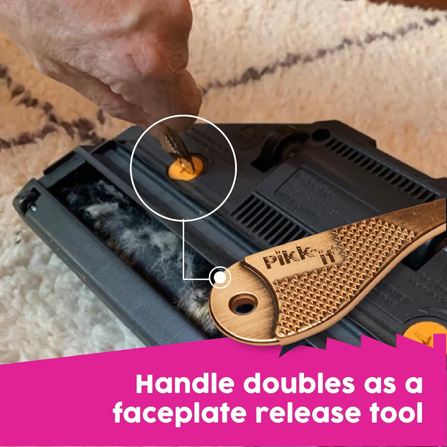Pikk-it Vacuum Hair Brush Cleaner Tool - Effortlessly Removes Pet & Human Hair | Improves Vacuum Power (Single/Twin Pack)
