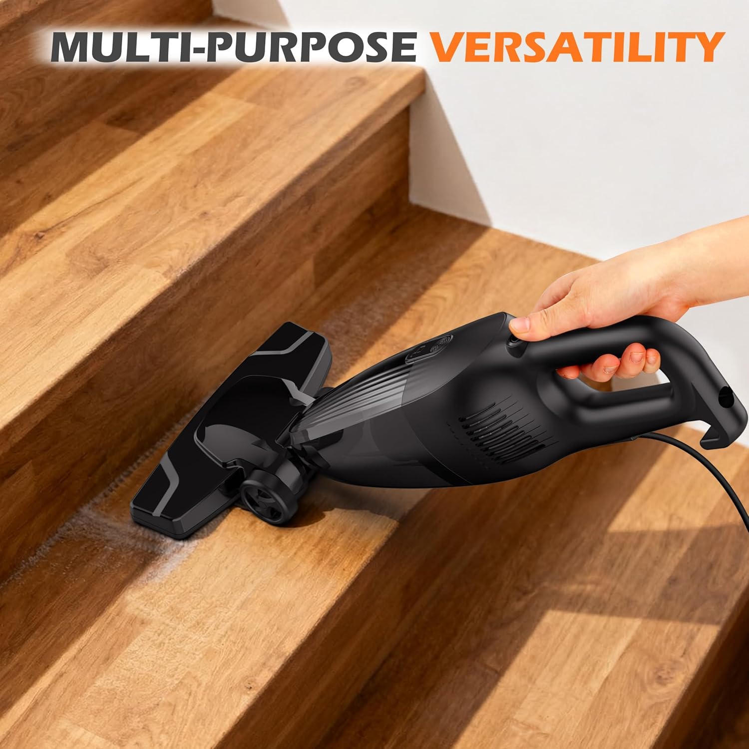 Zefiro Lightweight Corded Stick Vacuum - High Suction Bagless Cleaner for Carpet & Hardwood, Ideal for Pet Hair