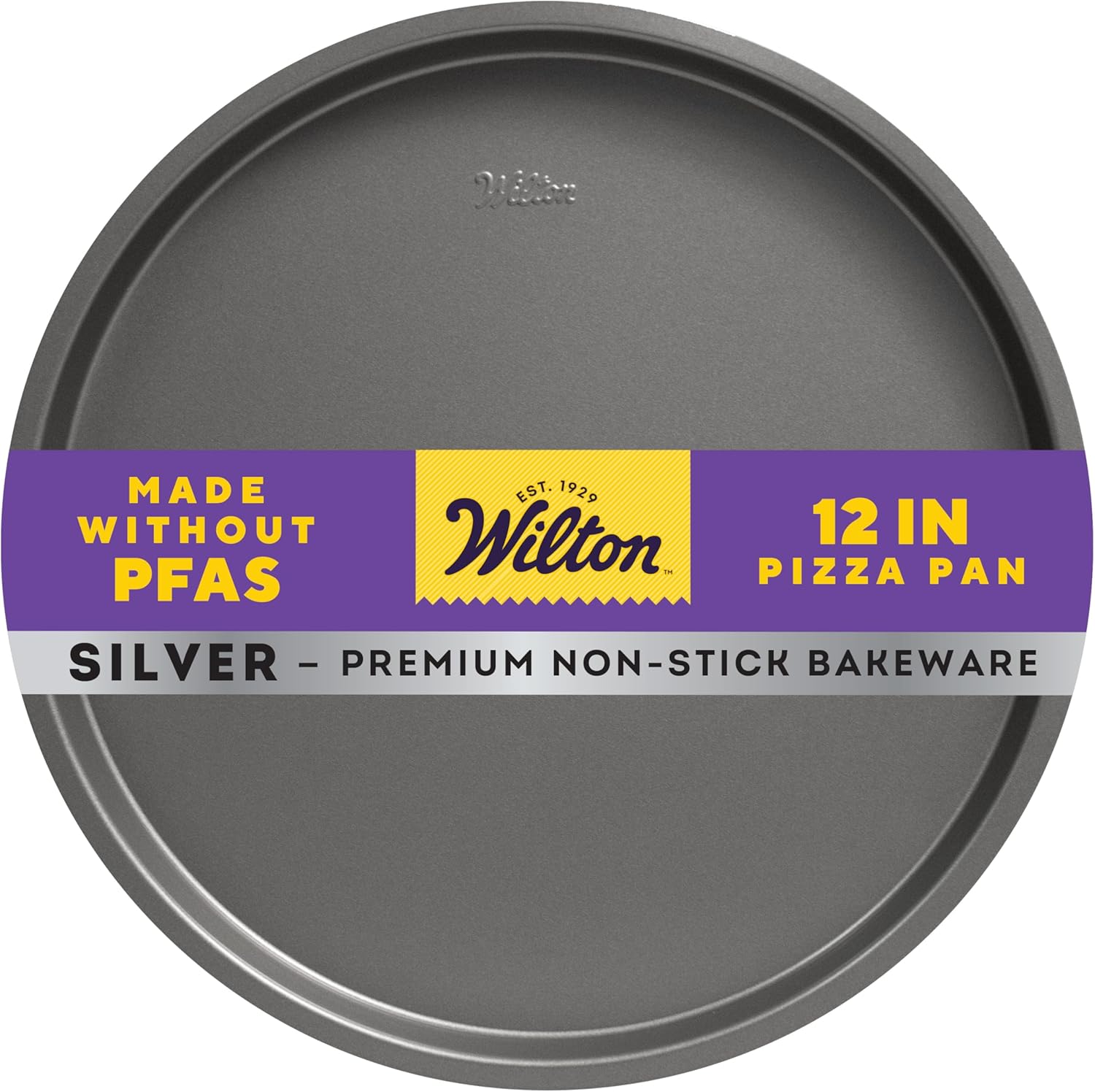 Wilton Silver Non-Stick Pizza Pan - 12-Inch Cold-Rolled Steel Bakeware, PFAS-Free Quality