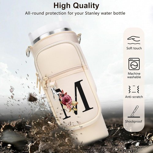 LOKASS Personalized Water Bottle Holder - Strap for 40 oz Stanley Cup Tumbler | Ideal Gift for Women & Girls