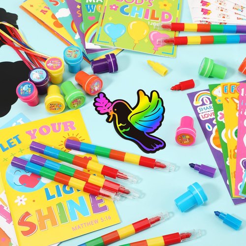 BenLouis Bible Coloring Set - Christian Inspirational Verses for Kids | 12-Pack Party Favors