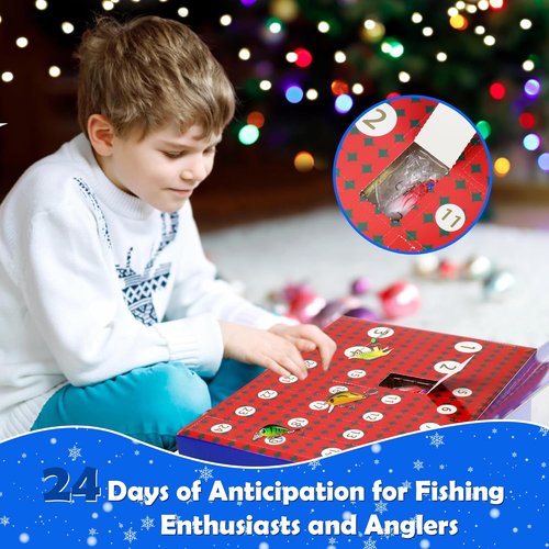Fishing Advent Calendar 2025 - Perfect Christmas Countdown for Teen Boys & Adult Fishermen | Unique Fishing Lures