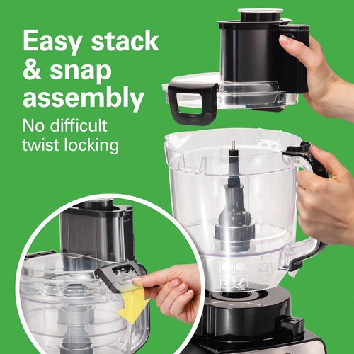 Hamilton Beach Food Processor - 14-Cup Capacity with Stainless Steel Blades & 4-Cup Mini Bowl - Black