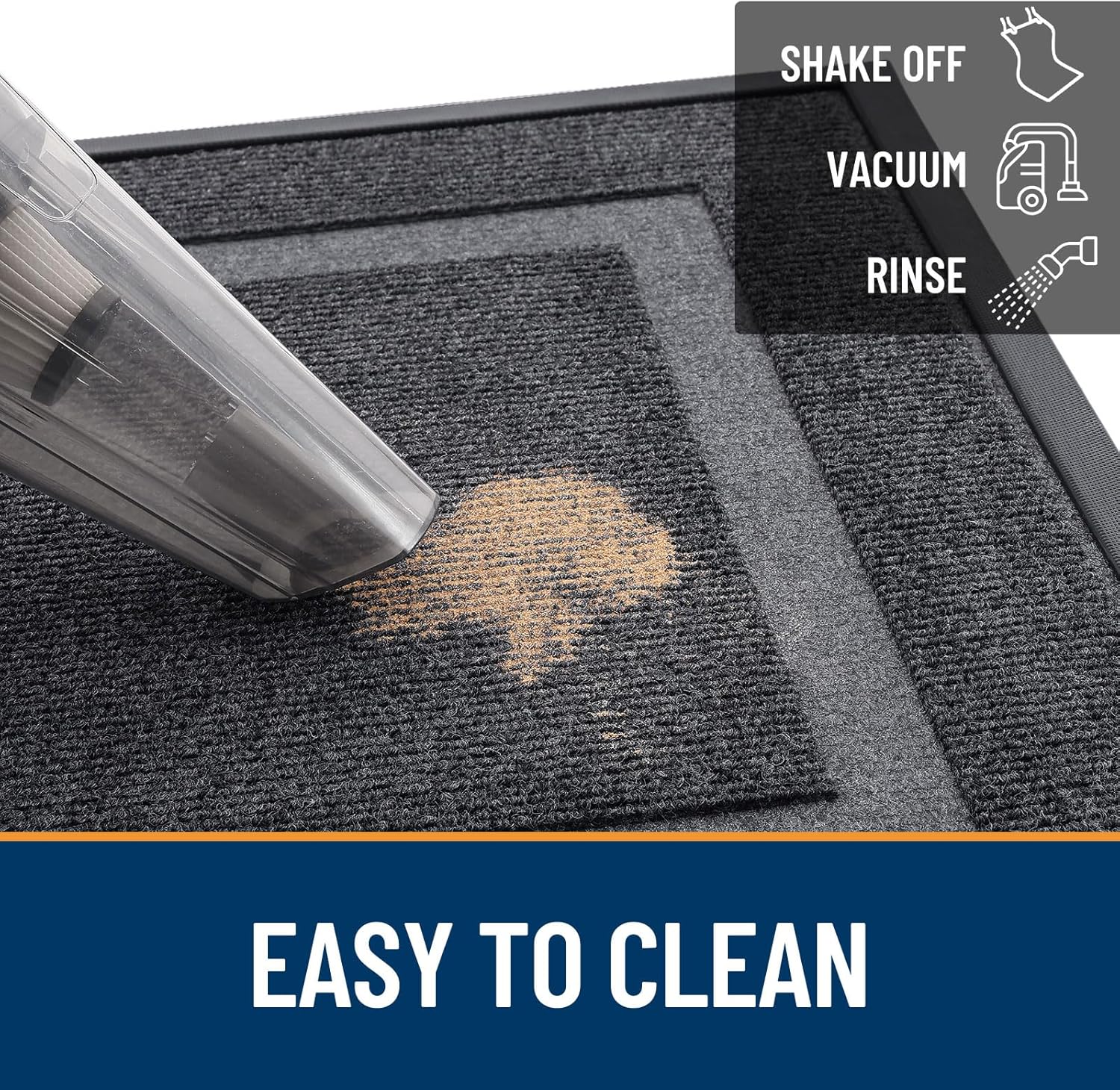 OLANLY Indoor Outdoor Front Door Mat - Waterproof All-Weather Doormat, Easy Clean, 36x24, Grey