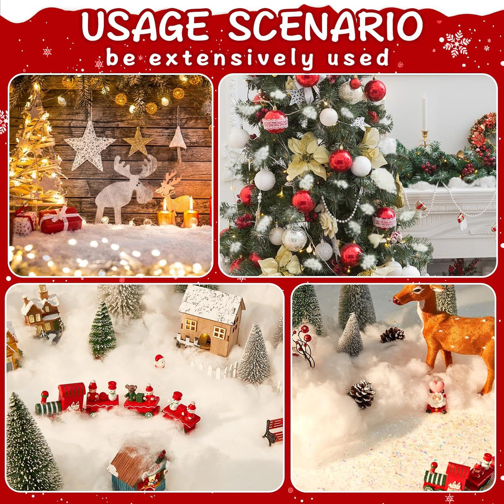 Skiennix Christmas Fake Snow - Soft Fluffy Snowflakes for Winter Wonderland | 3-Piece Set