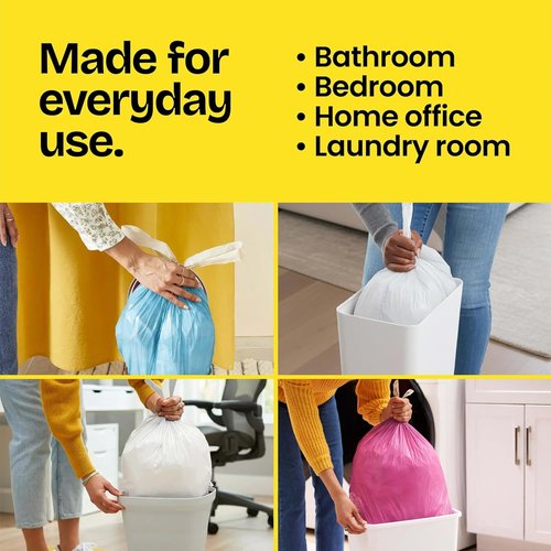 Glad Small Drawstring Trash Bags - Lemon Fresh Bleach Scent, 4 Gal, 80 Count