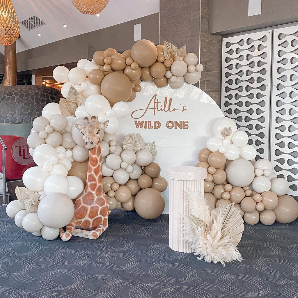 White Double Stuffed Balloons by [Brand Name] - 115Pcs in Various Sizes for Birthday & Wedding Decor