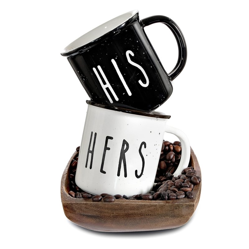MAINEVENT His And Hers Mugs Set Of 2 Coffee Mug 11 Ounce, Cute Matching Coffee Mug Couples for Anniversary, Engagement Him Her Gift