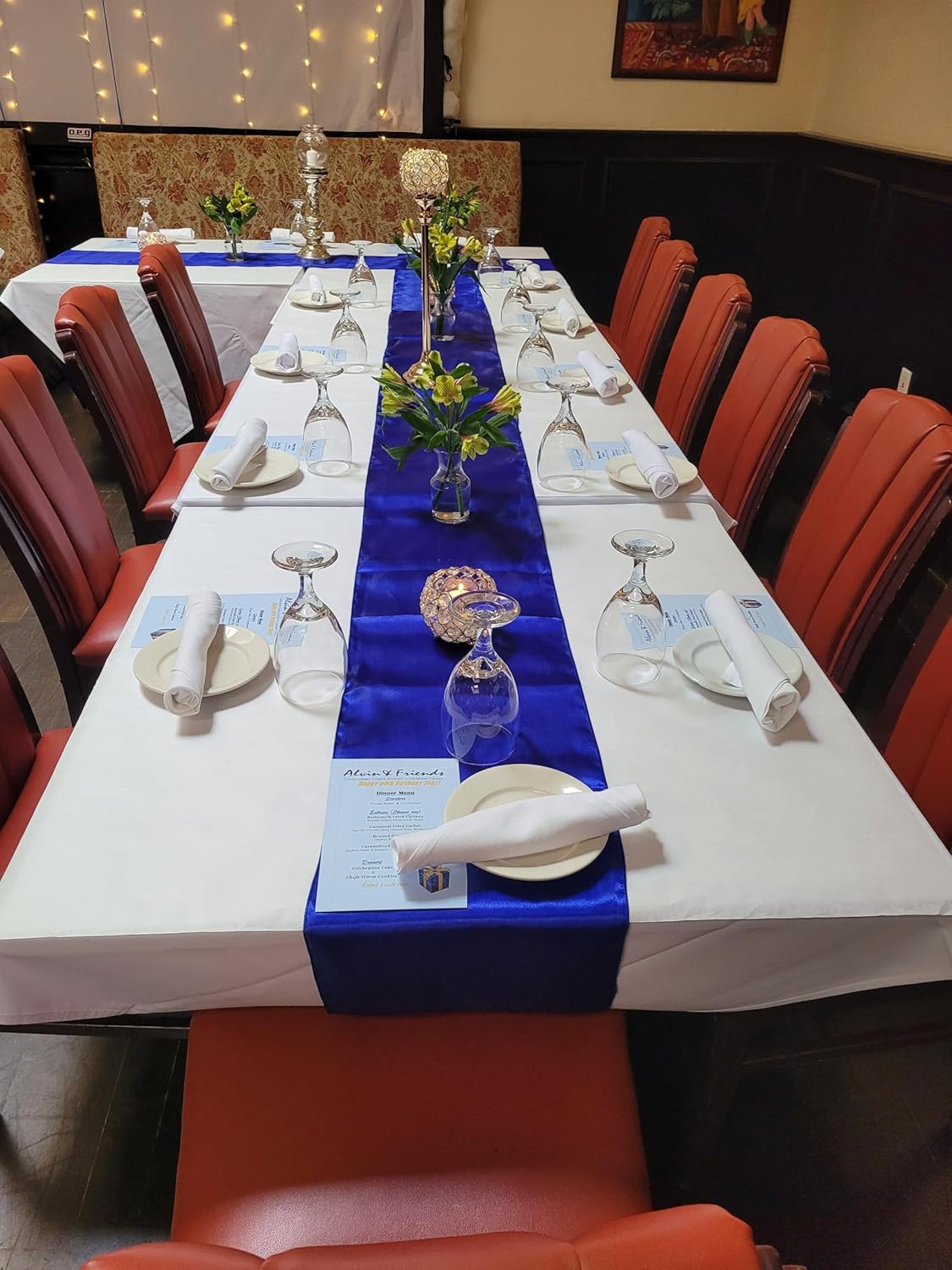 Skiennix Wedding Satin Table Runners - 10 Pack, 12 x 108 Inches, Perfect for Parties & Events - Yellow