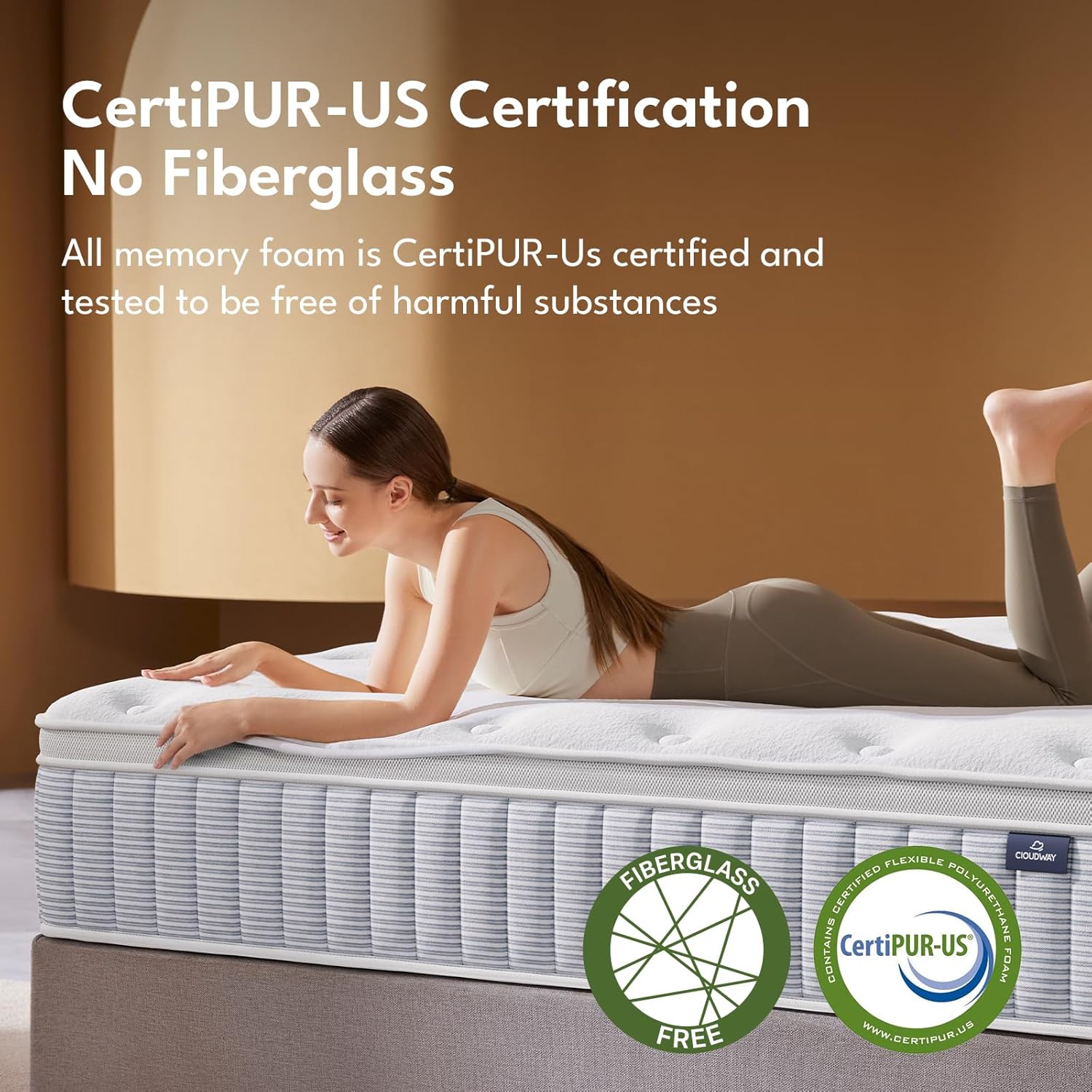 Skiennix Queen Mattress - 14 Inch Hybrid Memory Foam with Reinforced Edge Support & Zoned Coils