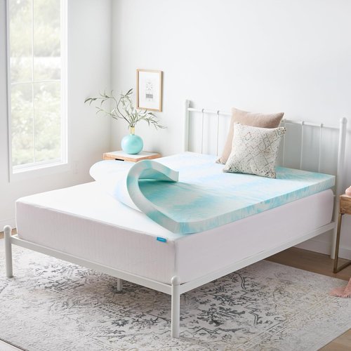 Linenspa 3 Inch Gel Memory Foam Mattress Topper - Queen Size | Cooling & Pressure Relieving, CertiPUR Certified