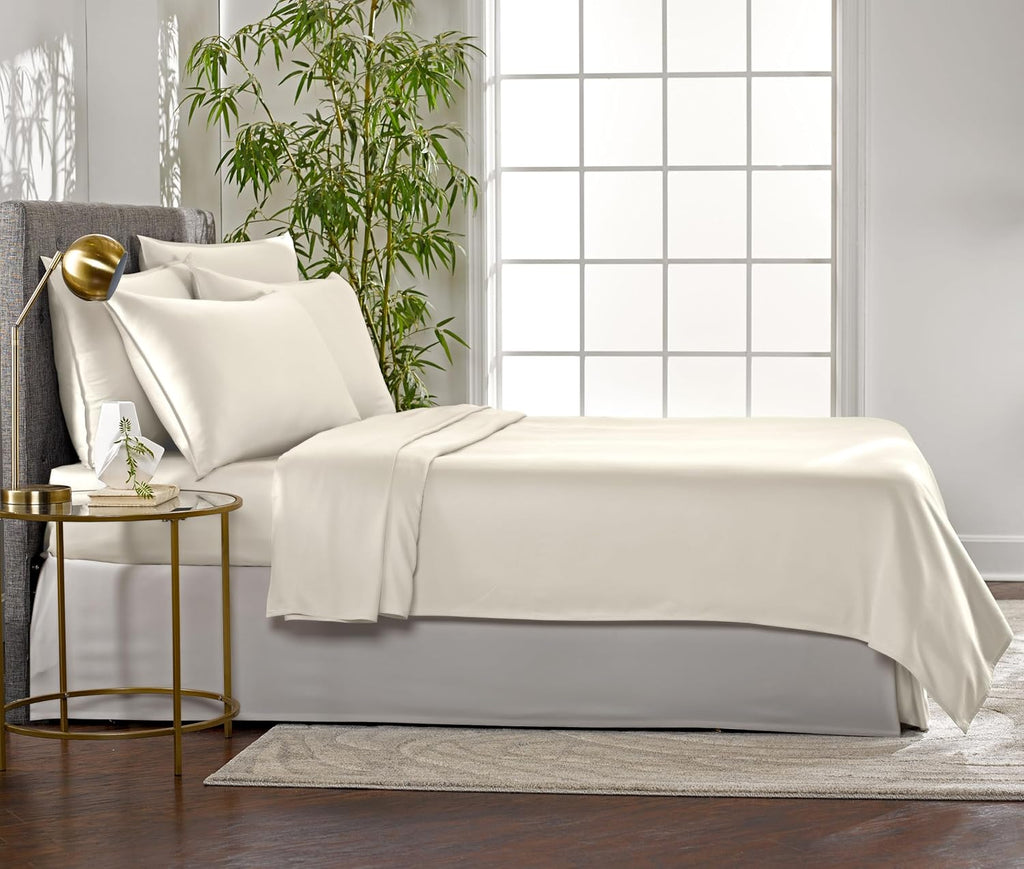 Pure Bamboo King Sheets - Luxuriously Soft 100% Organic Viscose Bed Sheet Set | Cooling & Durable (King, Ivory)