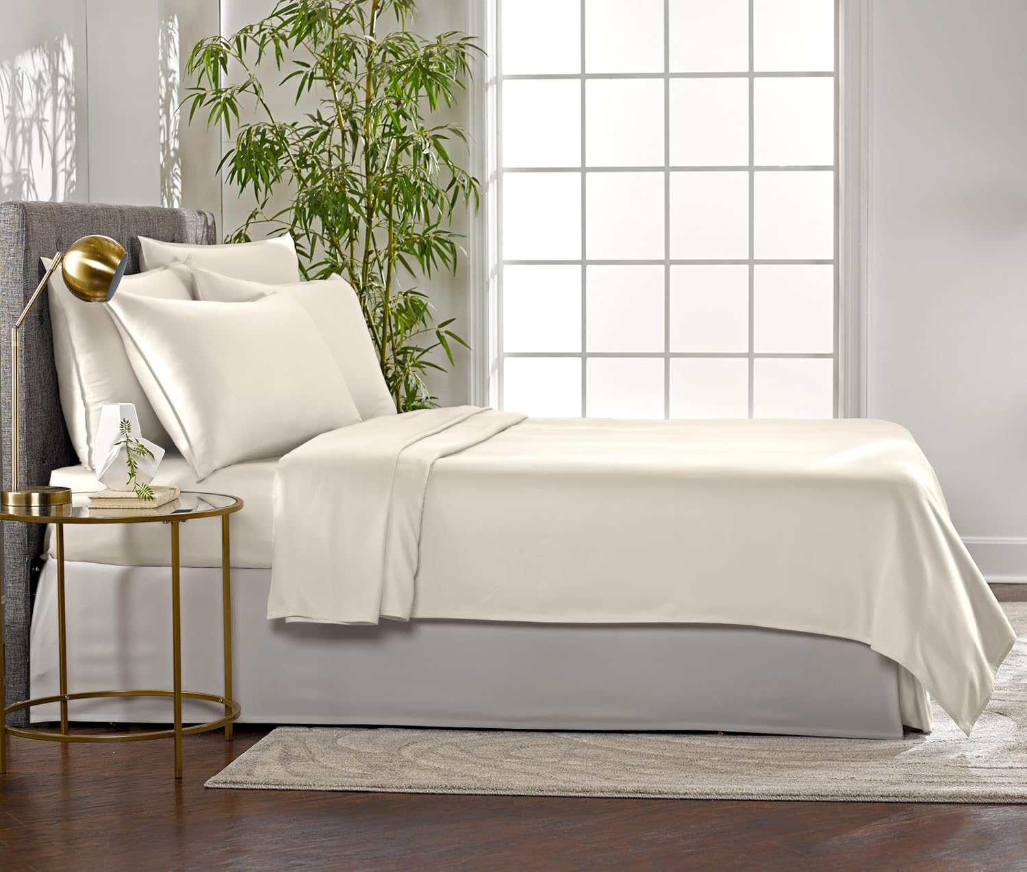 Pure Bamboo Queen Sheets - Luxuriously Soft 100% Organic Viscose Bed Sheet Set | Cooling & Durable (Queen, Ivory)