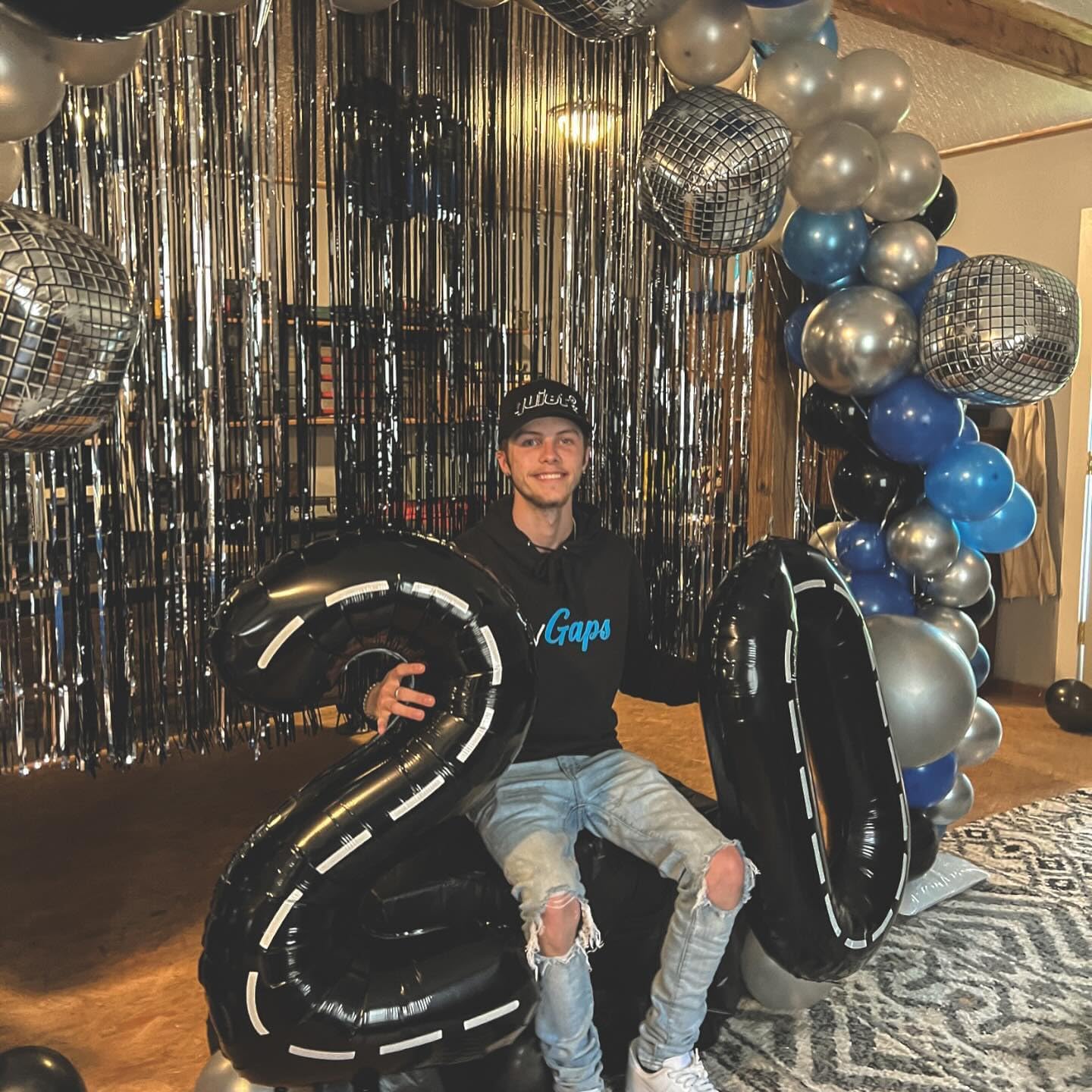 Race Car 4 Balloon - 40 Inch Number Balloon for 4th Birthday Party Decorations | Black Racecar Theme