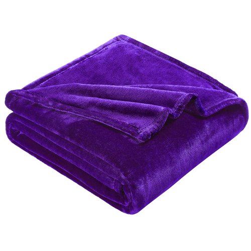 DREAMNINE Extra Large Fleece Blanket, Soft Comfy Fluffy Bed Blankets Queen Size 90" x 90",Luxury Decorative Fuzzy Blanket for Bedroom,Big Cozy Shaggy Warm Flannel Blankets for Winter Autumn Pet,Purple