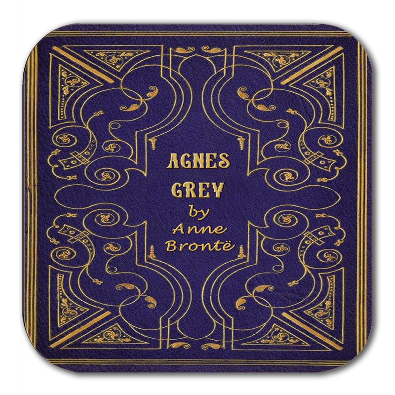 Bronte Sisters Literary Coasters, 6-Piece Set Featuring Classic Book Covers. Jane Eyre, Villette, Wuthering Heights, The Tenant of Wildfell Hall, Shirley, Agnes Grey.