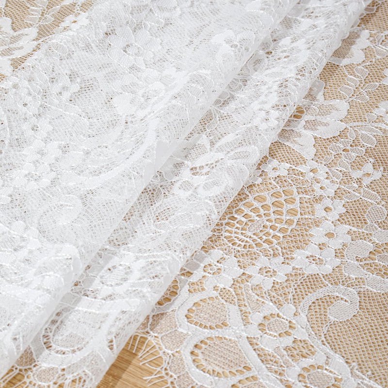 ShinyBeauty Wedding Tablecloth - Rectangle White Lace, 60x120 Inches - Classic Embroidered Lace Overlay for Home & Banquet Dining