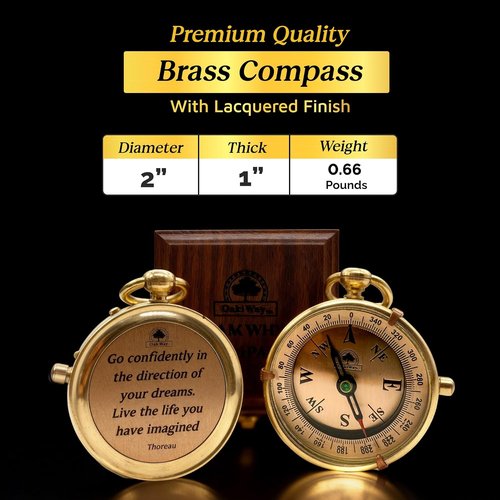 Dream Chaser Compass | Unique Graduation Gift for Him - Motivational Card Included, Perfect for College & High School